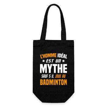 L'homme idéal est un mythe - Cadeau badminton - Sac à bouteille - noir - Devant