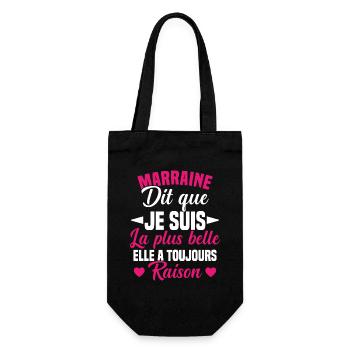 marraine dit que je suis la plus belle cadeau - Sac à bouteille - noir - Devant