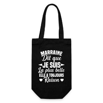marraine dit que je suis la plus belle cadeau - Sac à bouteille - noir - Devant