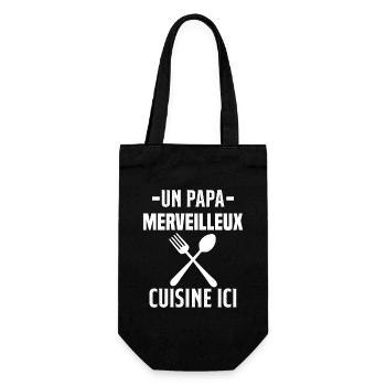 Un papa merveilleux cuisine ici - Sac à bouteille - noir - Devant