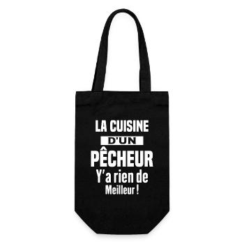 La cuisine d'un pêcheur Humour Cadeau pêche - Sac à bouteille - noir - Devant