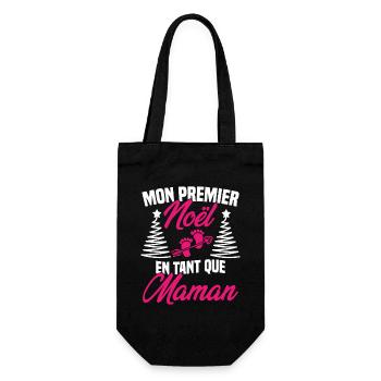 Mon Premier Noël en Tant que Maman - Sac à bouteille - noir - Devant