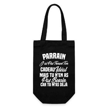 Parrain je n'ai trouvé ton cadeau idéal - Sac à bouteille - noir - Devant