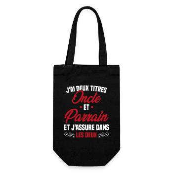 Oncle et Parrain Humour Cadeau - Sac à bouteille - noir - Devant
