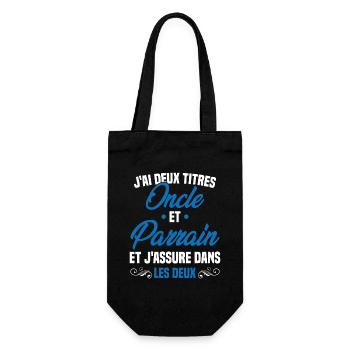 Oncle et Parrain Humour Cadeau - Sac à bouteille - noir - Devant