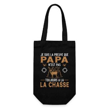 Je suis la preuve que papa n'est pas à la chasse - Sac à bouteille - noir - Devant