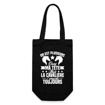 La Cavalière toujours Cadeau Humour Cheval - Sac à bouteille - noir - Devant
