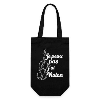 Je Peux Pas J'ai Violon Humour Cadeau - Sac à bouteille - noir - Devant