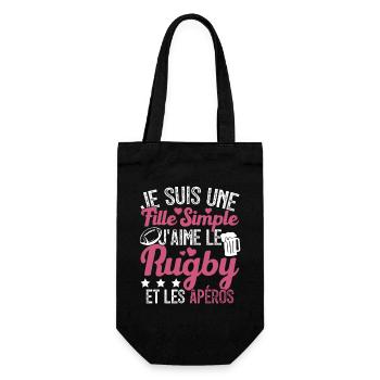 Femme Joueur De Rugby Cool Filles Rugby Et Apéros - Sac à bouteille - noir - Devant