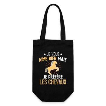 Je Vous Aime Bien Equitation Cheval Cadeau - Sac à bouteille - noir - Devant