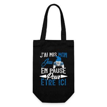 J'ai mis mon jeu en pause pour être ici Geek Noël - Sac à bouteille - noir - Devant
