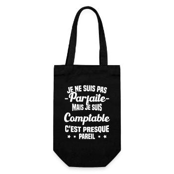 Pas parfaite mais je suis Comptable Humour Cadeau - Sac à bouteille - noir - Devant