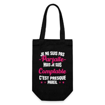 Pas parfaite mais je suis Comptable Humour Cadeau - Sac à bouteille - noir - Devant