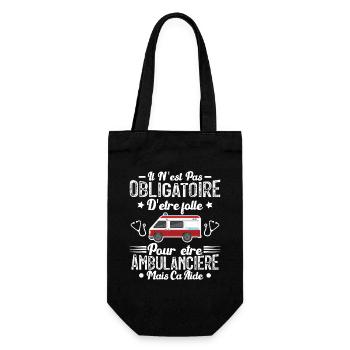 Folle Et Ambulancière Humour Cadeau - Sac à bouteille - noir - Devant