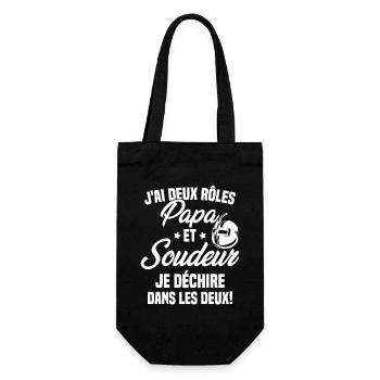 J'ai Deux Rôles Papa Et Soudeur Papa Soudeur - Sac à bouteille - noir - Devant