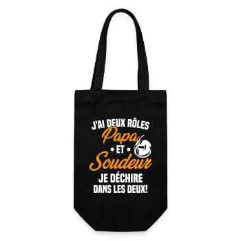 J'ai Deux Rôles Papa Et Soudeur Papa Soudeur - Sac à bouteille - noir - Devant