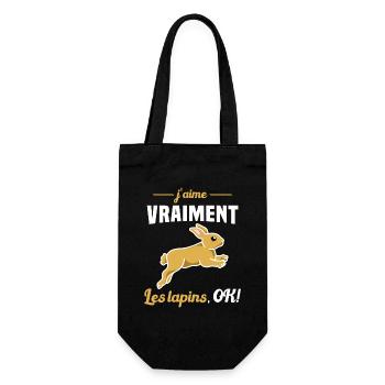 J'aime vraiment les Lapins OK - Sac à bouteille - noir - Devant