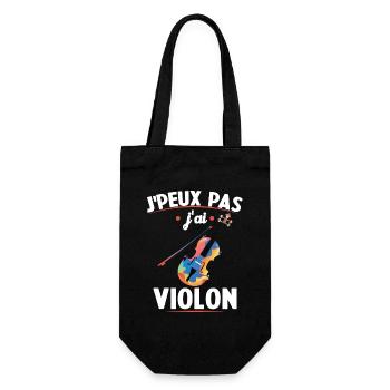 Je Peux Pas J'ai Violon Humour Cadeau - Sac à bouteille - noir - Devant
