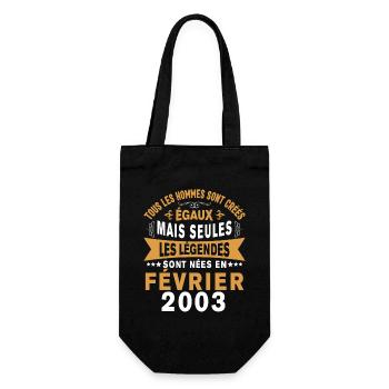 Légendes Sont Nées En Février 2003 Cadeau - Sac à bouteille - noir - Devant