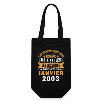 Les légendes sont nées en Janvier 2003 Vintage - Sac à bouteille - noir - Devant