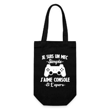 Je Suis Un Mec Simple J'aime console Et L'Apéro - Sac à bouteille - noir - Devant