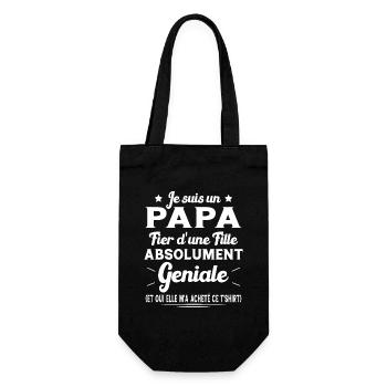 Je suis un papa fier d'une fille Cadeau pour papa - Sac à bouteille - noir - Devant