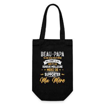 Meilleur Papa Bonus Cadeau Fête Des Beau Pères - Sac à bouteille - noir - Devant