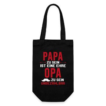être papa est un honneur être papy n'a pas de prix - Sac à bouteille - noir - Devant