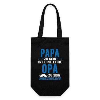 être papa est un honneur être papy n'a pas de prix - Sac à bouteille - noir - Devant
