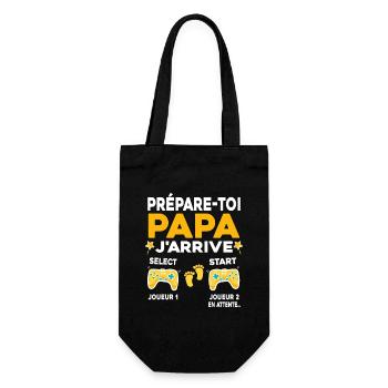 Futur Papa Gamer Cadeau Annonce Grossesse Père - Sac à bouteille - noir - Devant