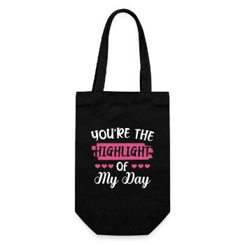 You are the highlight of my daily life Valentine's Day - Gift Bag for Bottles - black - Front