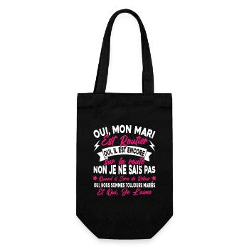 Oui, Mon Mari Est Routier Femme Humour Camionneur - Sac à bouteille - noir - Devant