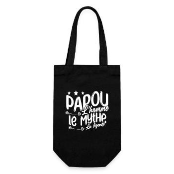 Grand-Père Papou l'Homme le Mythe la Légende - Sac à bouteille - noir - Devant