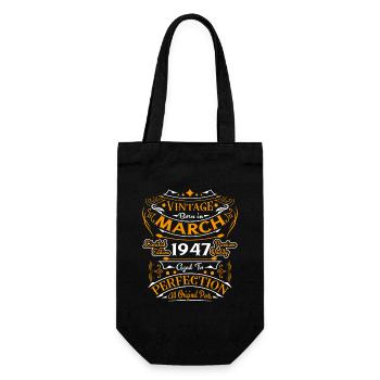 Vintage Nées En Mars 1947 Cadeau D'anniversaire - Sac à bouteille - noir - Devant