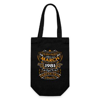 Vintage Nées En Mars 1981 Cadeau D'anniversaire - Sac à bouteille - noir - Devant