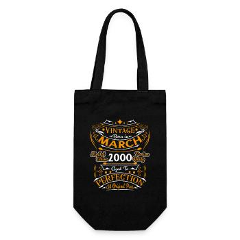 Vintage born in March 2000 birthday gift - Gift Bag for Bottles - black - Front