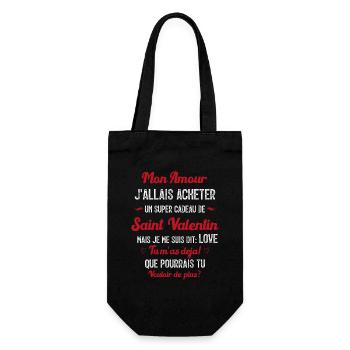 Mon Amour Humour Saint Valentin Couple Amoureux - Sac à bouteille - noir - Devant