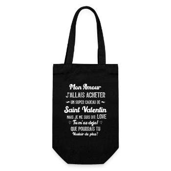 Mon Amour Humour Saint Valentin Couple Amoureux - Sac à bouteille - noir - Devant