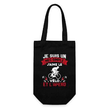 Je suis un Mec Simple j'aime Le Vélo Et L'apéro - Sac à bouteille - noir - Devant