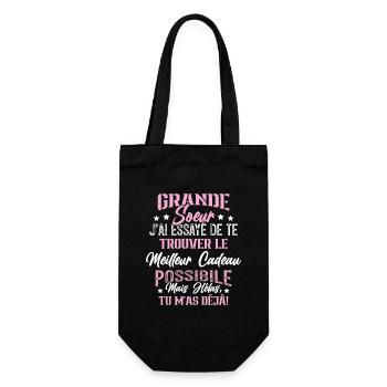 Meilleure Grande Soeur du monde idée cadeau - Sac à bouteille - noir - Devant