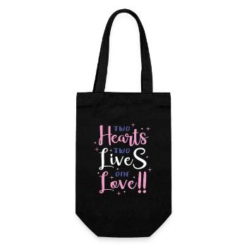 Deux cœurs, Deux vies, Un seul amour - Sac à bouteille - noir - Devant