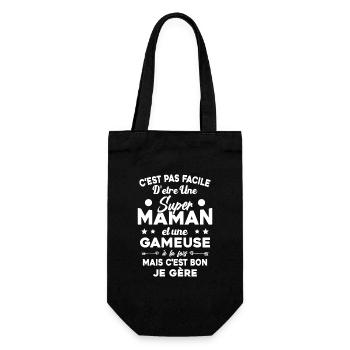 Super Maman Gameuse Humour Gamer Cadeau - Sac à bouteille - noir - Devant