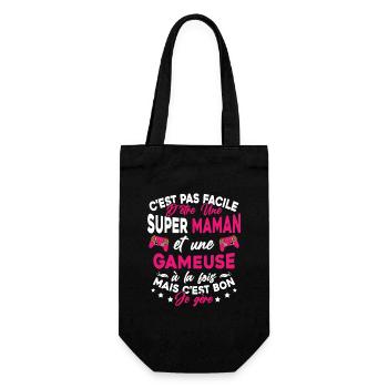 Super Maman Gameuse Humour Gamer Cadeau - Sac à bouteille - noir - Devant