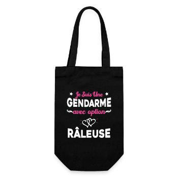 Femme je suis une gendarme avec option râleuse - Sac à bouteille - noir - Devant