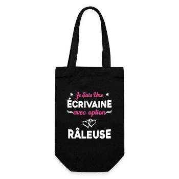 Femme je suis une écrivaine avec option râleuse - Sac à bouteille - noir - Devant