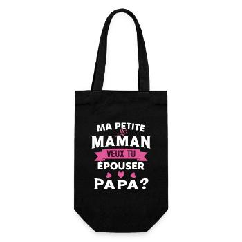 Ma Petite Maman Veux Tu Épouser Papa Cadeau Maman - Sac à bouteille - noir - Devant