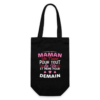 Maman je t'aime Mère Bébé Naissance Amour - Sac à bouteille - noir - Devant