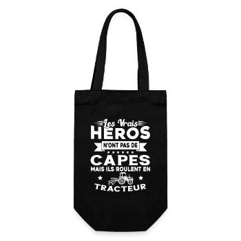Tracteur Héros Cadeau Agriculteur Humour Fermier - Sac à bouteille - noir - Devant