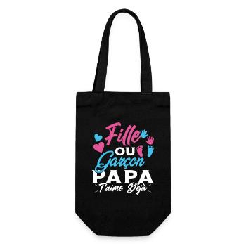 Fille ou Garçon PapaT'aime déjà Annonce Futur Papa - Sac à bouteille - noir - Devant