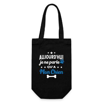 Aujourd'hui Je Ne Parle Qu'a Mon Chien Humour - Sac à bouteille - noir - Devant